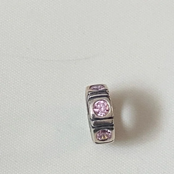 PINK TRINITY SPACER Authentic Pandora Sterling Silver With CZ Charm 925 ALE - Picture 5 of 7